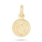 Medalla De Moneda De San Benito Oro Amarillo 10k Sin Cadena (8mm Aprox)