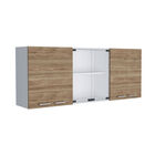 Gabinete Superior Vega, Color Miel Y Blanco Virtual Muebles