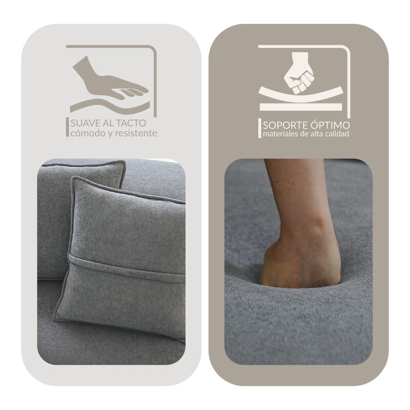 Sof&aacute; Espuma Alta densidad NORDIKA Light Grey 4 ... image number null