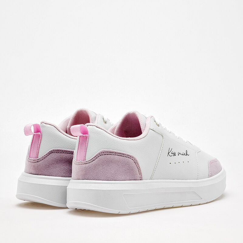 K&uuml;ss mich Tenis urbano para mujer. Blanco rosa image number null