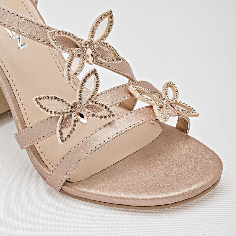 Clasben zapatilla abierta para mujer dorado ros... image number null