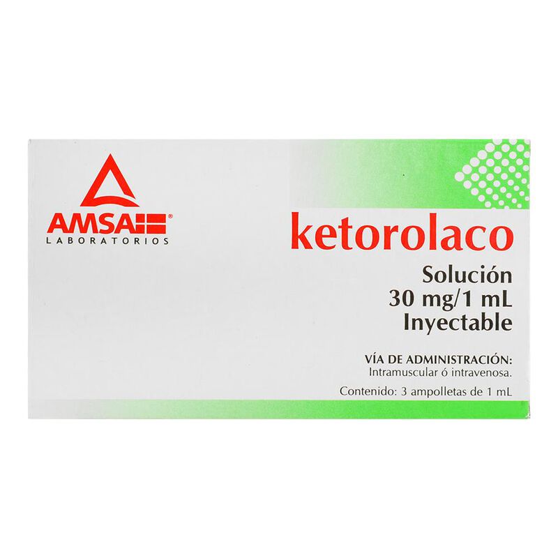 Ketorolaco 30 mg / 1 ml caja 3 ampolletas 1ml image number null