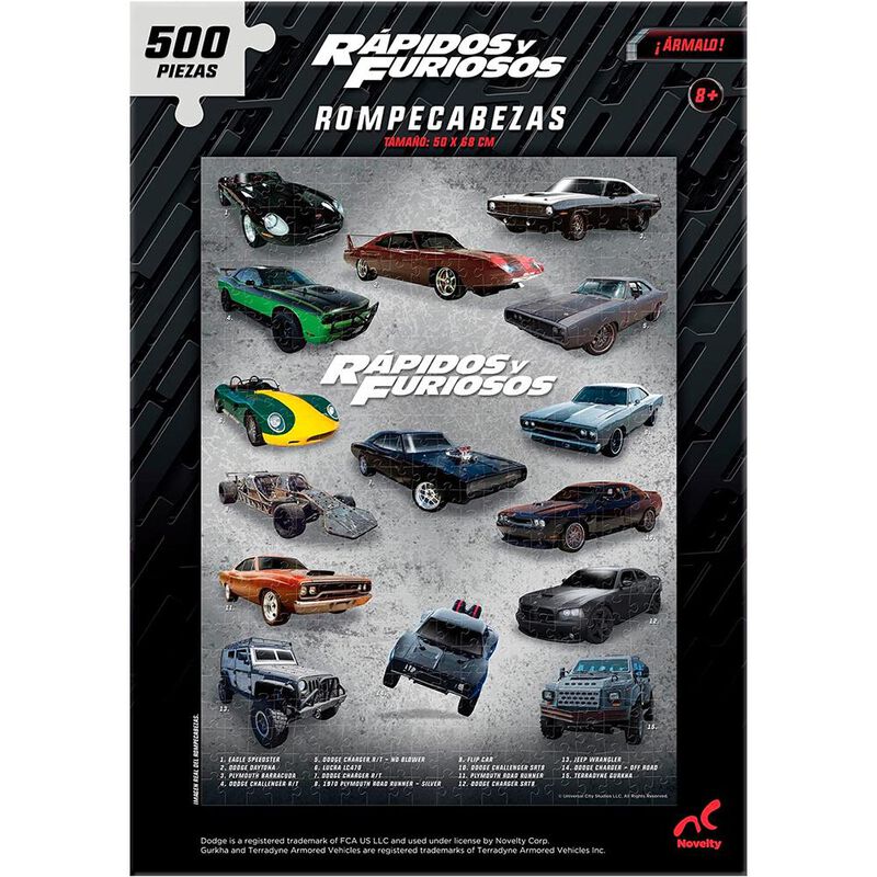 Rompecabezas Rápidos y Furiosos 500 piezas cole... image number null