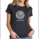 Camiseta Mezcla Premium Word Art Para Mujer - Disco Ball- Negro