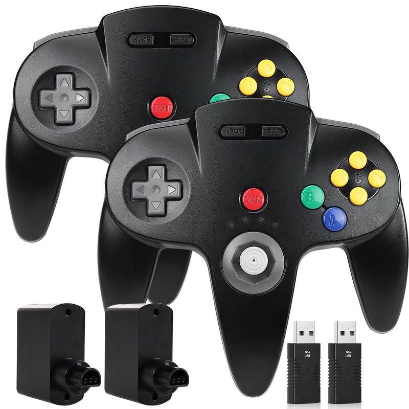 Controladores N64 Saffun Inal&aacute;mbricos (2 Unidad... image number null