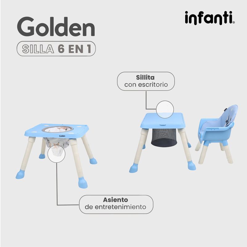 Silla Alta Infanti 6 En 1 Golden Multifuncional... image number null