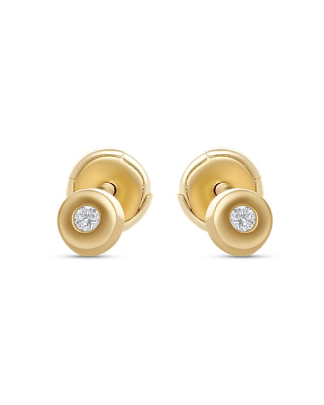 Broqueles De Oro Amarillo 14k Con 3pts De Diama... image number null