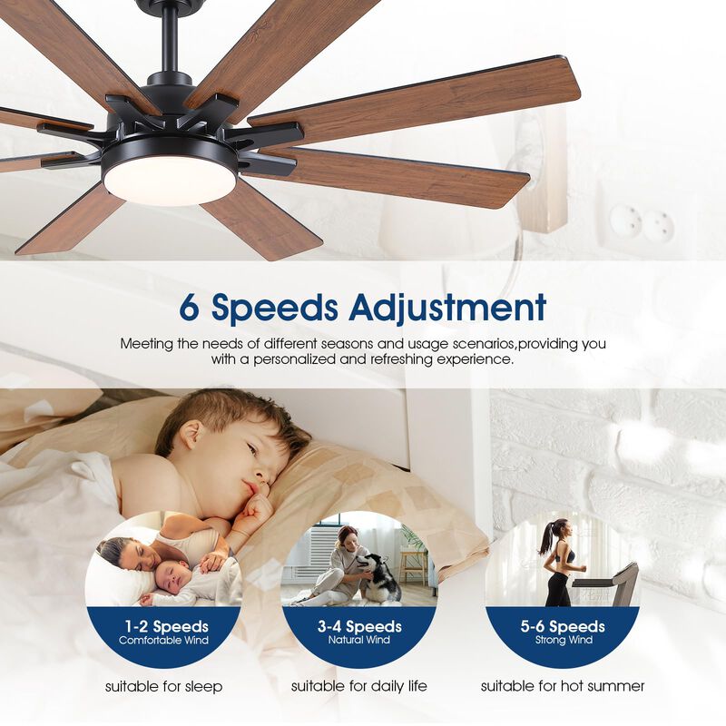 Ventilador De Techo Kviflon 132 Cm Con Luces Y ... image number null
