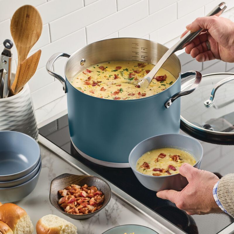 Cacerola KitchenAid 7,5 L Agave Blue para Induc... image number null