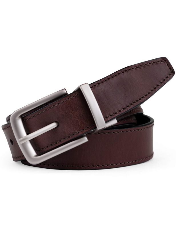 Cintur&oacute;n Reversible De Cuero Cl&aacute;sico Para Hombr... image number null