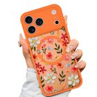Funda Magn&eacute;tica Aigomara para iPhone 17 Pro Max con Dise&ntilde;o Floral Naranja