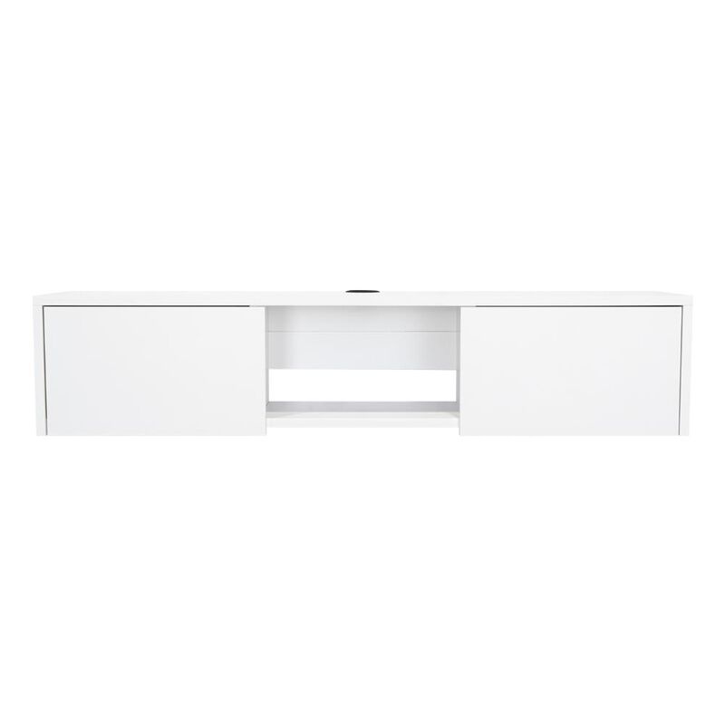Mesa Para Tv Flotante Gleid  Blanco Virtual Mue... image number null
