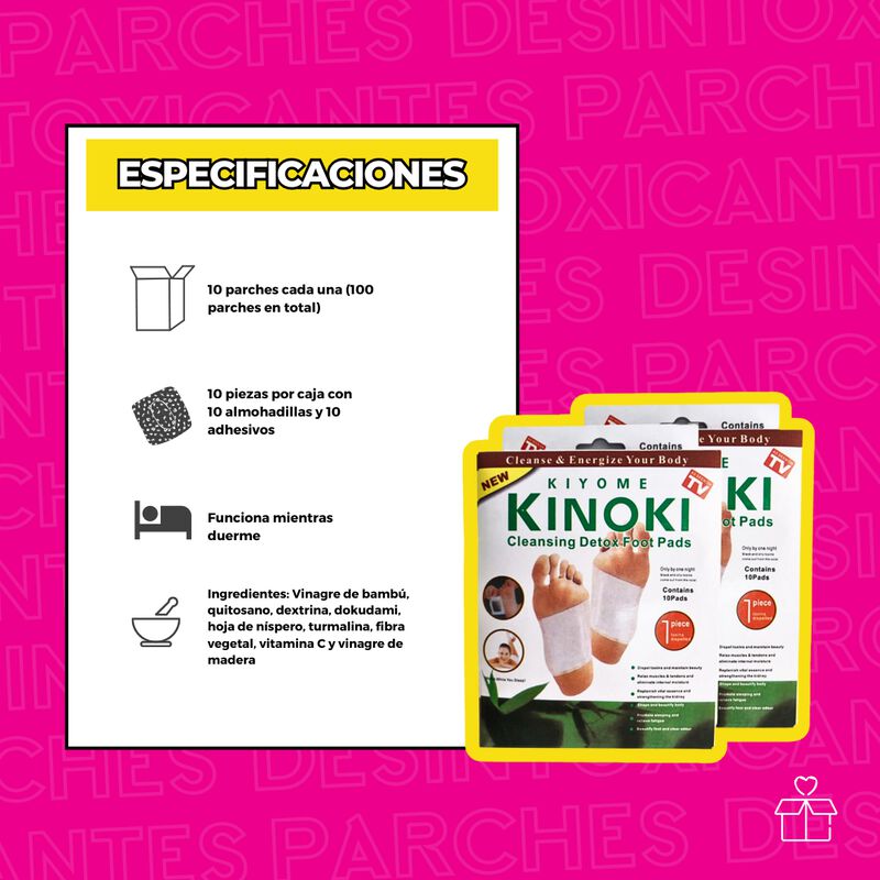 100 Parches Desintoxicantes para Pies Kinoki image number null