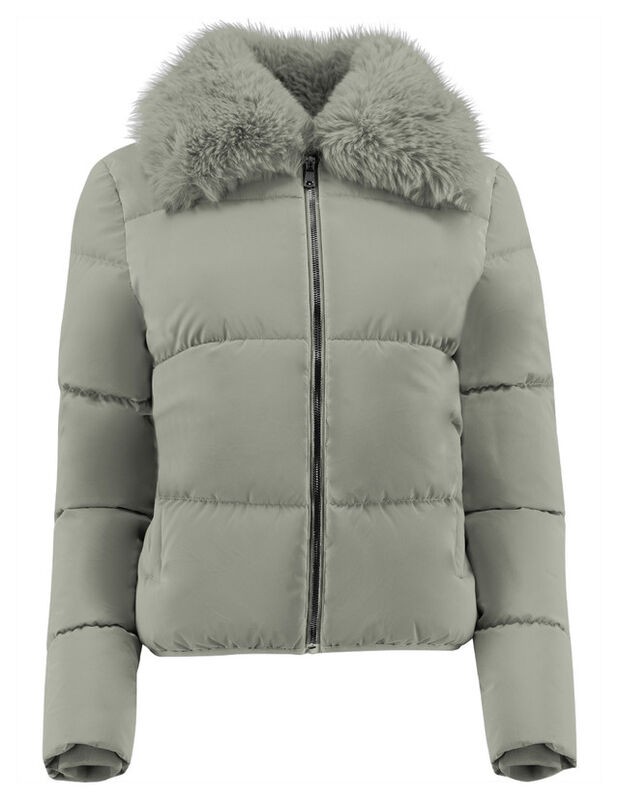 Chamarra Mujer Cuello Con Peluche Acolchada Ver... image number null