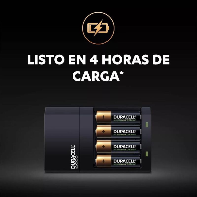 CARGADOR DURACELL CON 8 PILAS RECARGABLES AA 1.... image number null