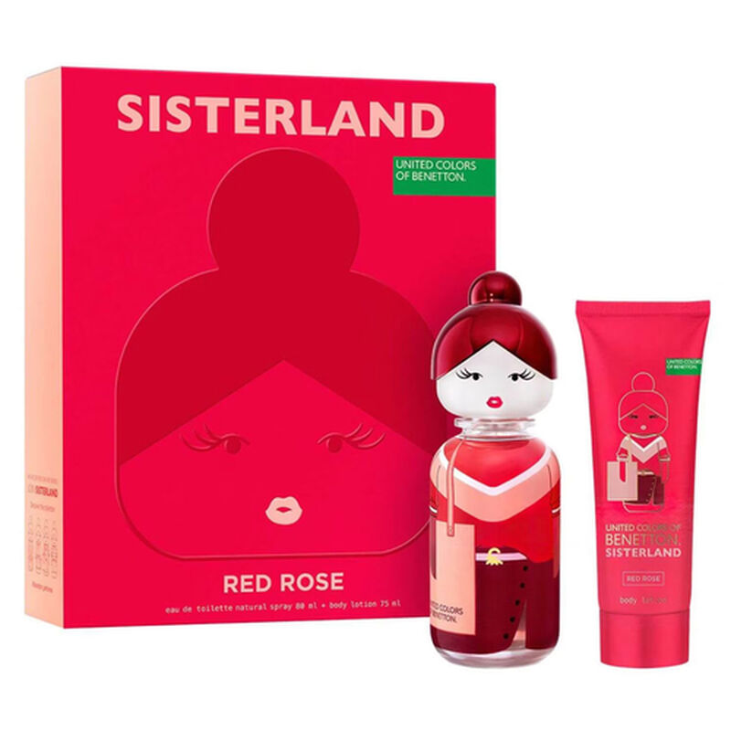 Set Benetton Perfume Sisterland Red Rose Edt 80... image number null