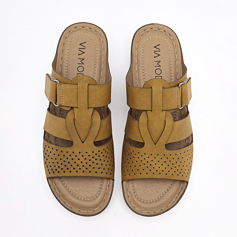 Via Moda sandalia cu&ntilde;a para mujer amarillo cod ... image number null