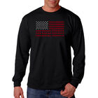 Camiseta De Manga Larga Word Art Para Hombre - God Bless America - Negro