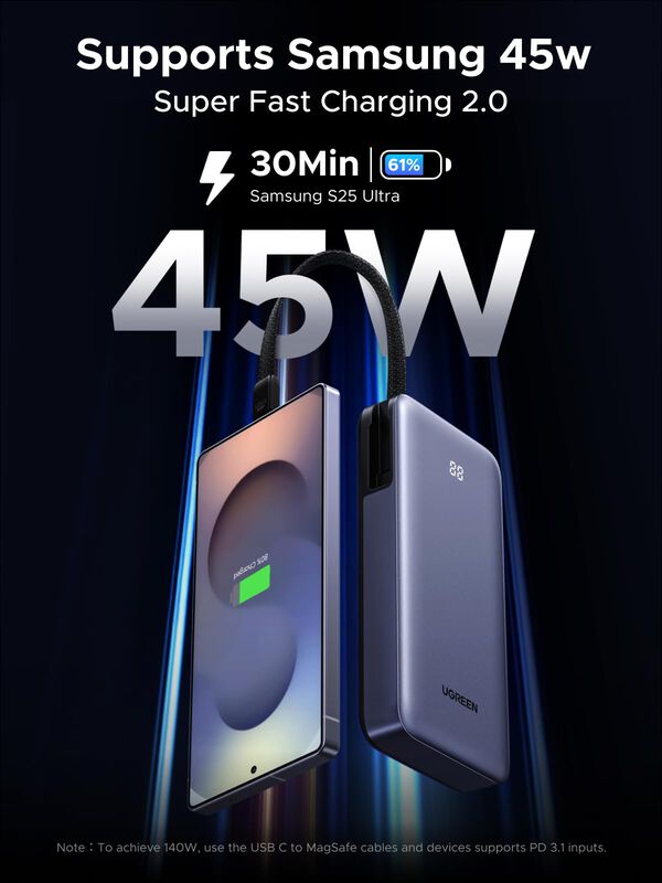 Bater&iacute;a Externa Ugreen Nexode 20000mah 45w Con ... image number null