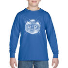 Camiseta De Manga Larga Word Art Para Ni&ntilde;o - Gato Siam&eacute;s - Azul Rey