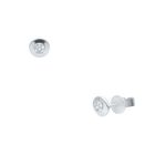 Broqueles De Oro Blanco 14k Con 3 Pts De Diamante