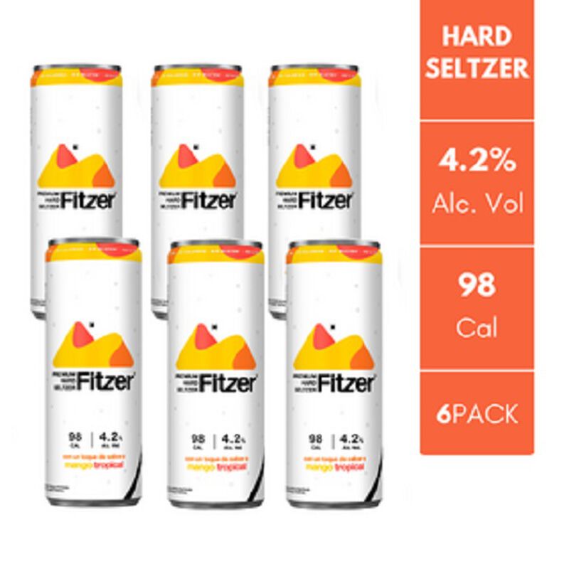 Fitzer Hard Seltzer Mango Tropical 6 Pack Lata ... image number null