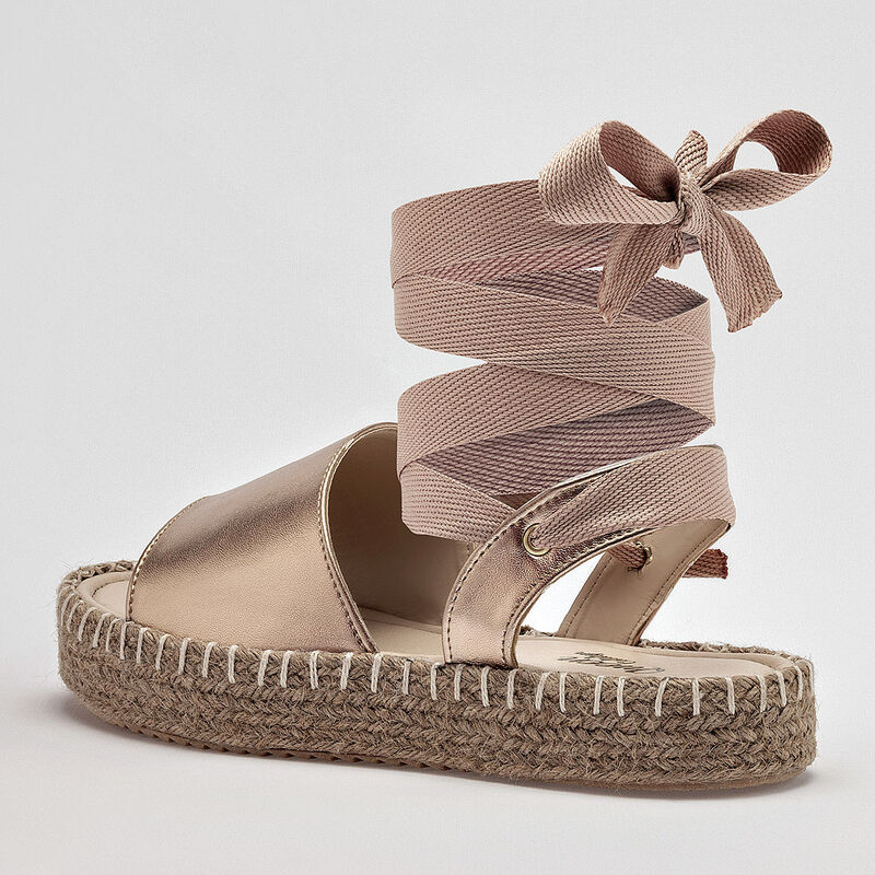 Queen sandalia tipo alpargata para mujer dorado... image number null