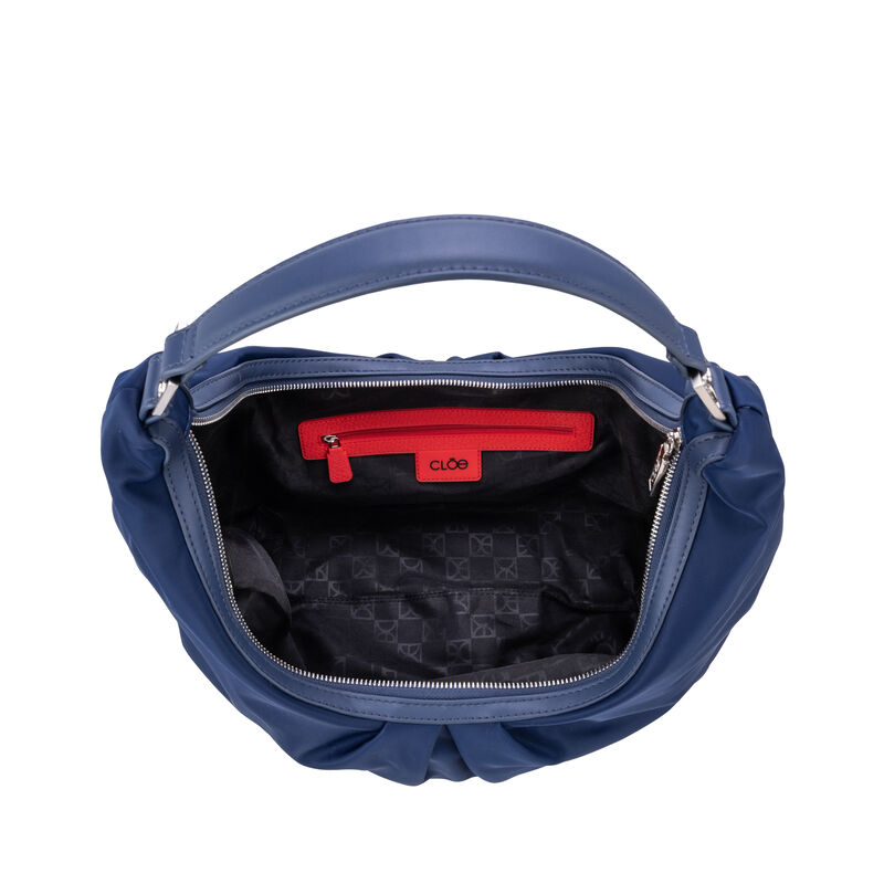 Bolsa Hobo Mediana Con Herraje Color Azul Marin... image number null