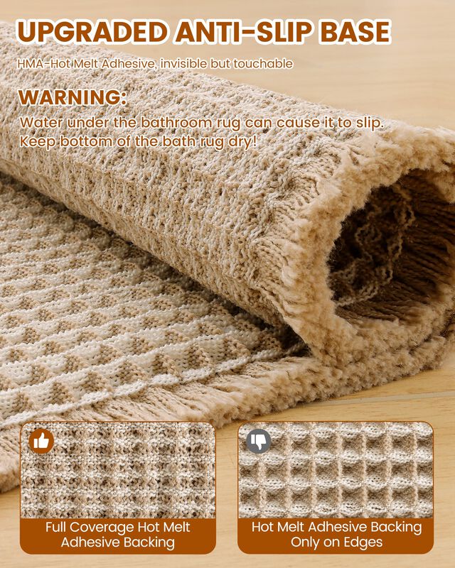 Alfombra De Ba&ntilde;o Smiry 61x41 Cm Marr&oacute;n Y Crema ... image number null