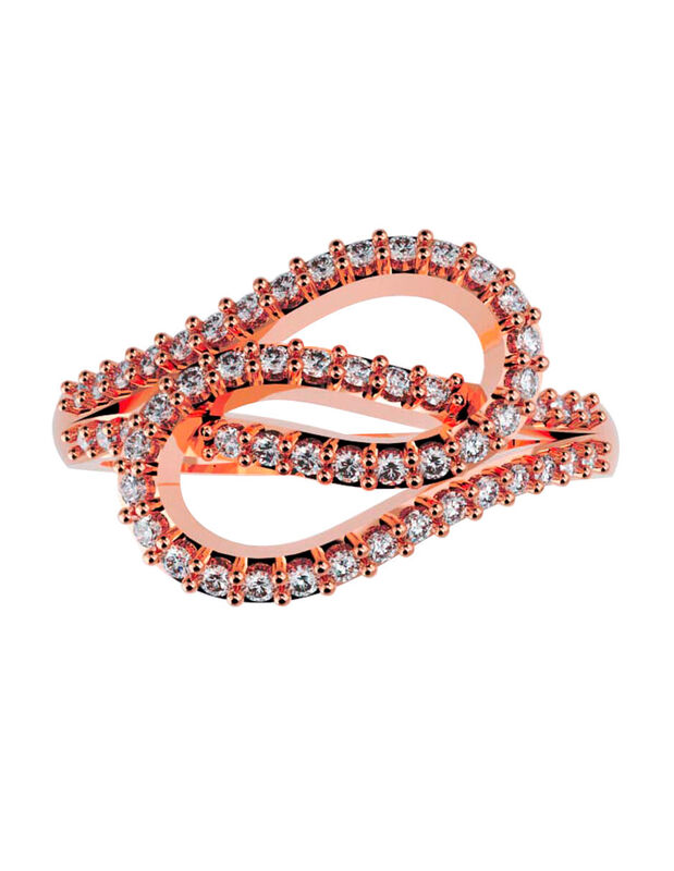 Anillo de Compromiso en Oro Rosa 14K con Circon... image number null