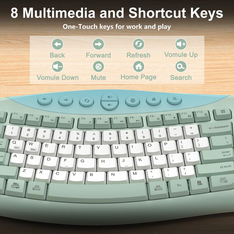Combo Teclado Y Rat&oacute;n Inal&aacute;mbrico Ergon&oacute;mico Y ... image number null