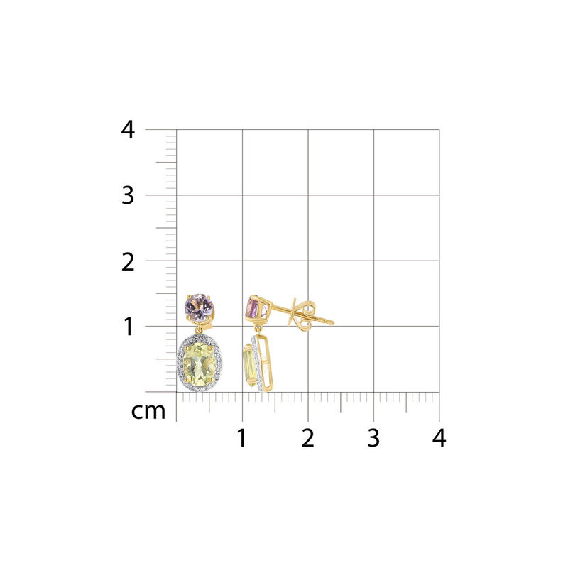 Aretes De Oro Amarillo 10k Con 11pts Diamante A... image number null