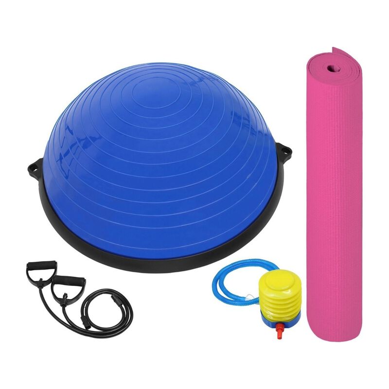 Kit Pelota Azul Tipo Bosu Entrenamiento Yoga Gy... image number null