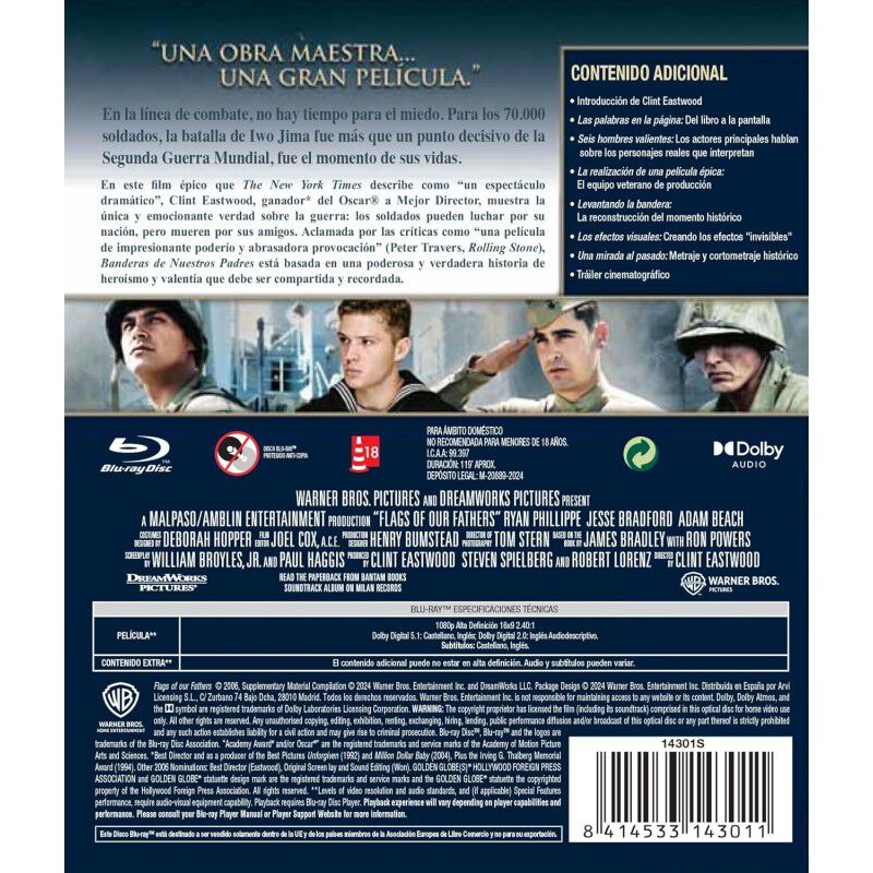 Banderas de Nuestros Padres [Blu-ray] (2006) Fl... image number null