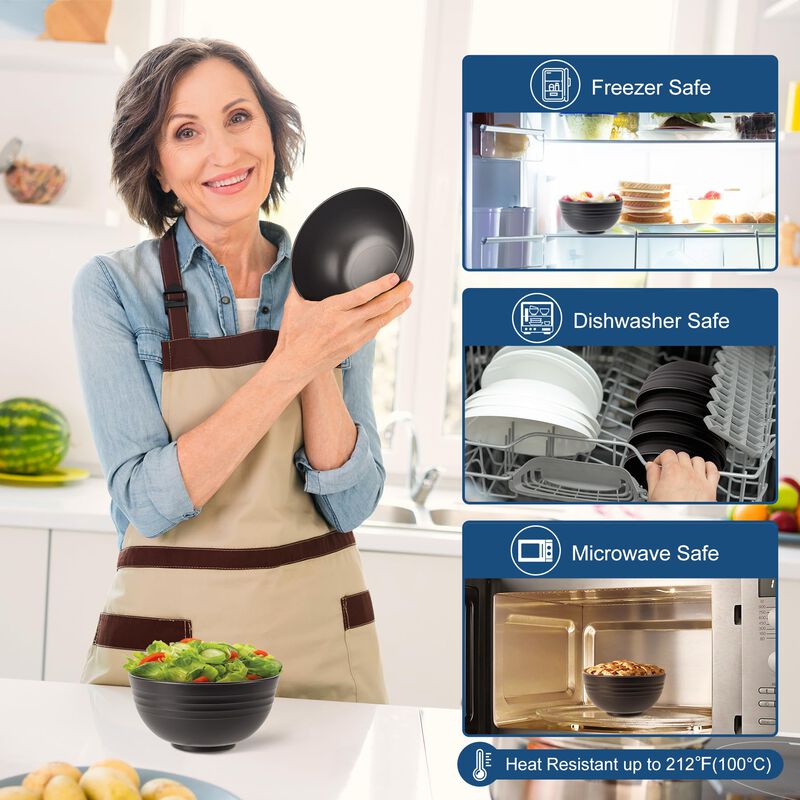 Tazones De Cereal Hotec 739 ml Negro - Pack De ... image number null