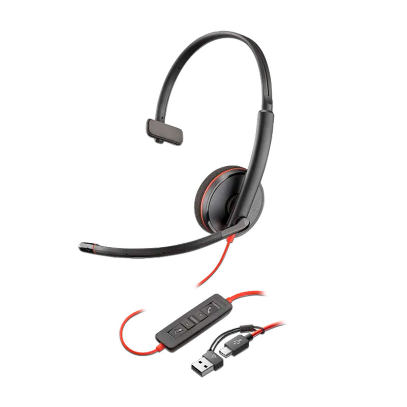 Audífonos Monoaurales USB-C Poly Blackwire 3210... image number null