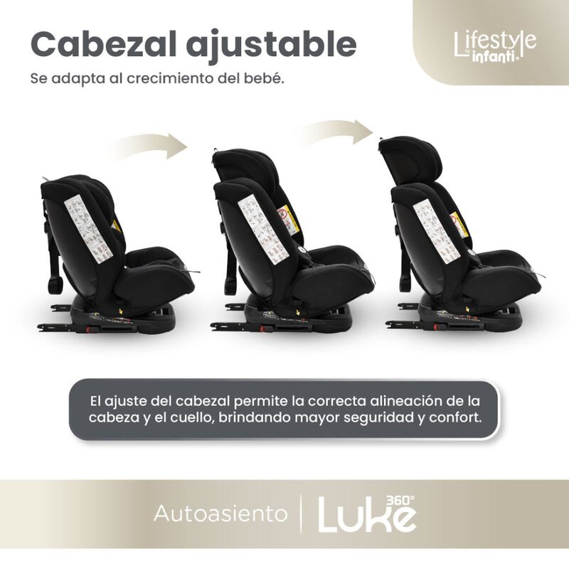 Autoasiento Evolutivo Luke Negro Con Sistema IS... image number null