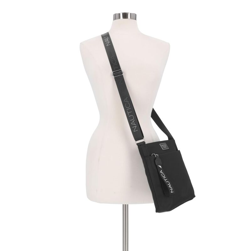 Bandolera Nautica Diver De Nylon Peque&ntilde;a Negra ... image number null
