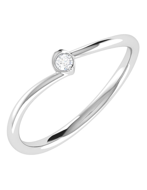 Solitario De Oro Blanco 14k Con 5pts De Diamant... image number null