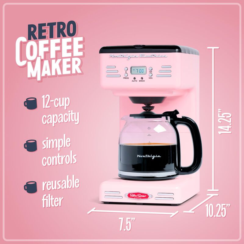 Cafetera Nostalgia Retro, 12 Tazas, Programable... image number null