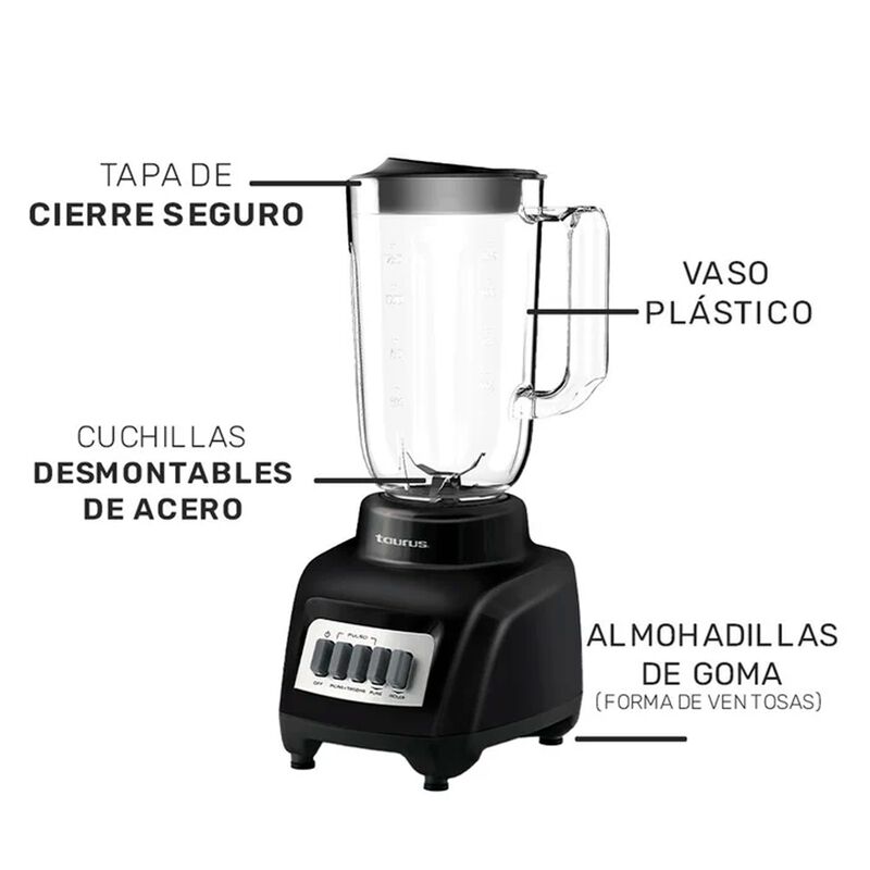 Licuadora 4 velocidades Taurus HALEY 4VEL V PLA... image number null