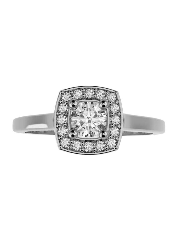 Anillo de Compromiso en Oro Blanco 10K con Circ... image number null