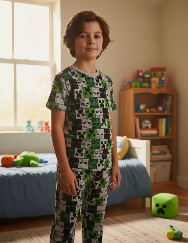 Pijama Minecraft Para Ni&ntilde;os I Pantal&oacute;n Y Player... image number null