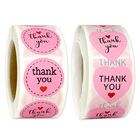 Pegatinas de gracias Benjiuun 25 mm rosa - pack de 1000