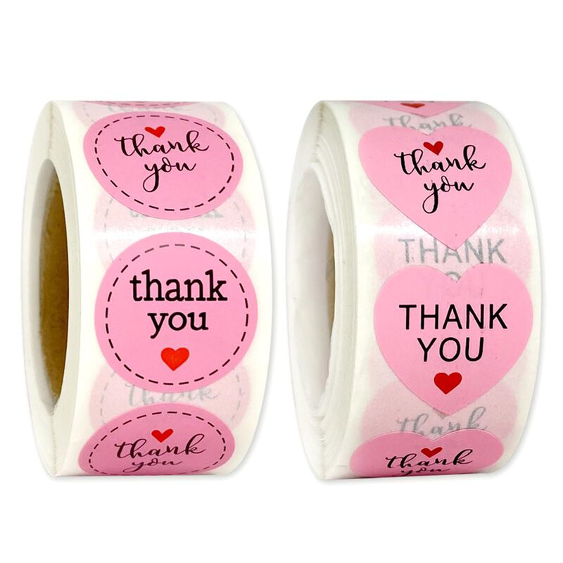 Pegatinas de gracias Benjiuun 25 mm rosa - pack... image number null