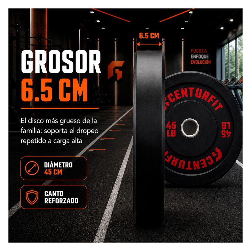Par Disco Bumper Olimpico 45 Lb Centro Acero Ca... image number null