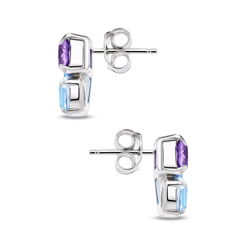 Aretes Plata Blanca 925 Con Piedras De Color image number null