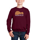 Sudadera De Cuello Redondo Word Art Para Ni&ntilde;o - Guitarra de Nashville - Granate