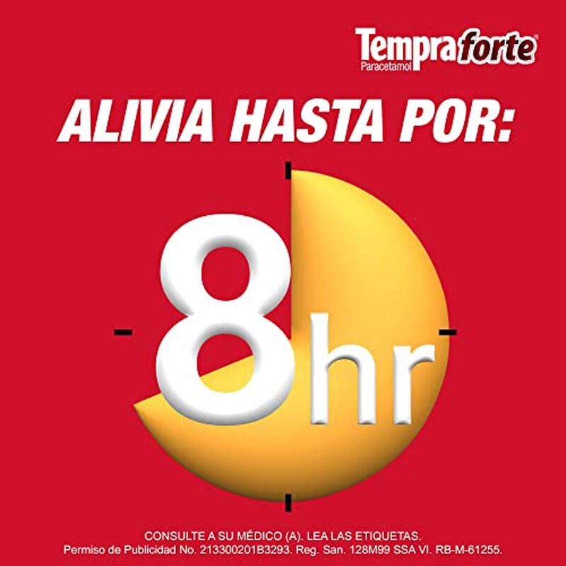 Tempra Forte 650mg Paracetamol, Dolor, Caja Con... image number null