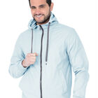 Chamarra Hombre Casual Premium Lisa Con Gorro Azul Cielo Roosevelt C374